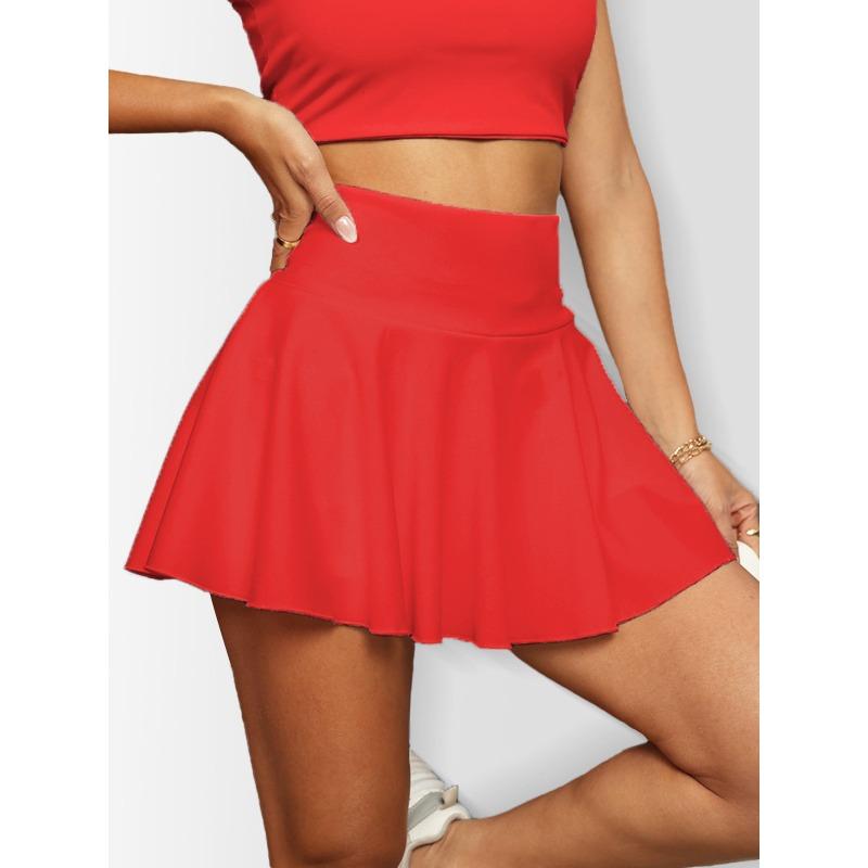 Jednobarevné sportovní sukně s kapsou na telefon, tenis, golf, jóga, aktivní sukně