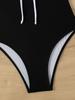 Women's Swimsuit One-piece High Waist Drawstring Sexy Bikini Swimsuit for Women Beachwear Bathing Suits