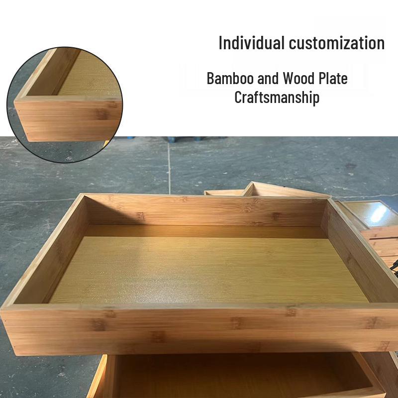Bamboo Rectangular Wooden Tray for Bread, Cake, Pastry, and Food Display.