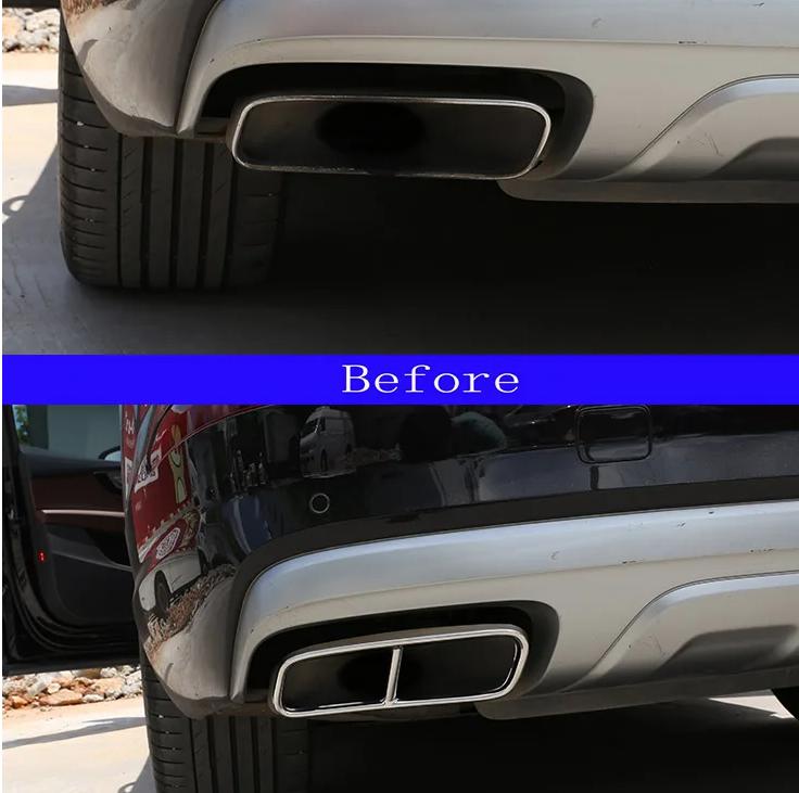 For 2016-2019 Q7 2018 4M Stainless Steel Car Rear Exhaust Tail Pipe Cover Muffler Decoration Car Exterior Accessories