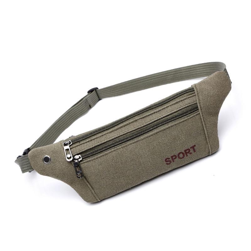 Custom Logo Unisex Crossbody Canvas Waist Bag for Outdoor Sports, Mountaineering, Fitness & Running