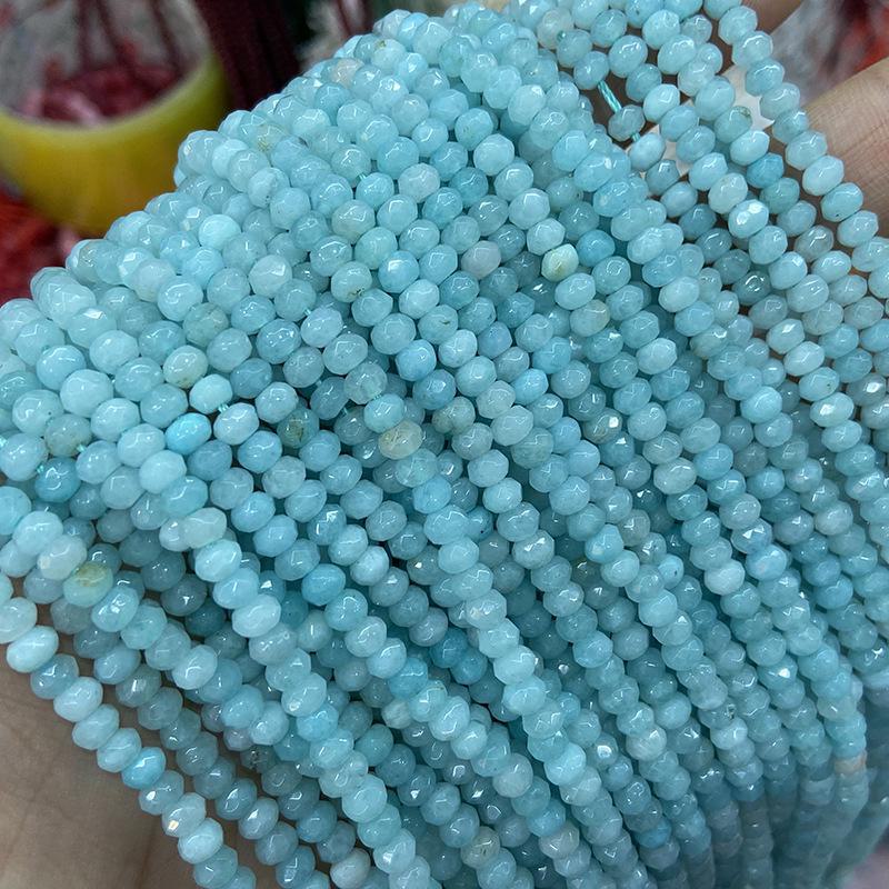 

Граненые бусины-разделители из халцедона: Розово-красный, желто-зеленый, белый для самодельных украшений - идеально подходит для хрустальных ожерелий, браслетов, сережек 3*4mm амазонка/синий