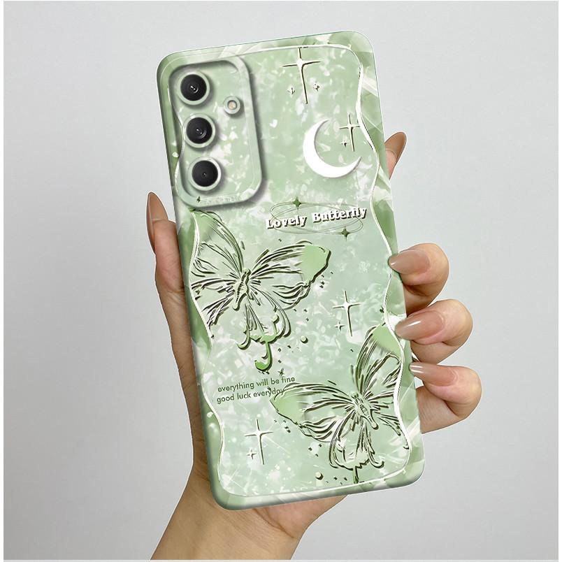 Phone Cover For Samsung Galaxy M35 5G Bumper Silicone Shockproof Pretty Butterfly Flowers Case Coque For Galaxy M 35 M55 Funda
