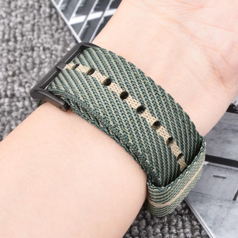20mm 22mm Canvas Nylon Sports Universal Watch Strap with Pin Buckle, Breathable and Wear-resistant Replacement Watch Band for Smart Watch