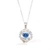 Blue Love Zircon Necklace Female Niche Design High-End Exquisite Whale Pendant For Girlfriend Jewelry Collarbone Chain Quality