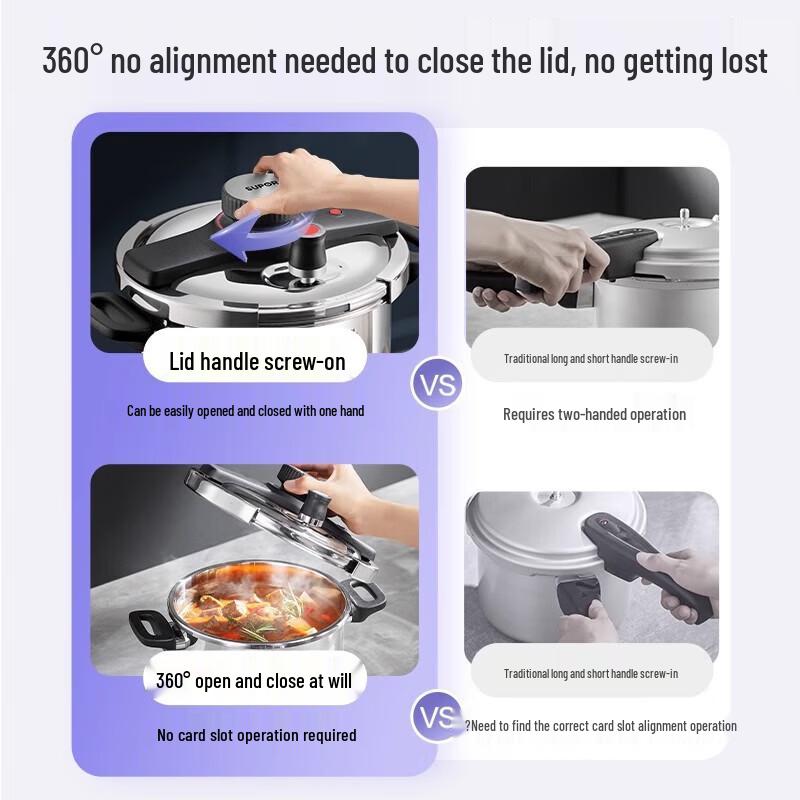 SUPOR 316L Stainless Steel Pressure Cooker, 6L