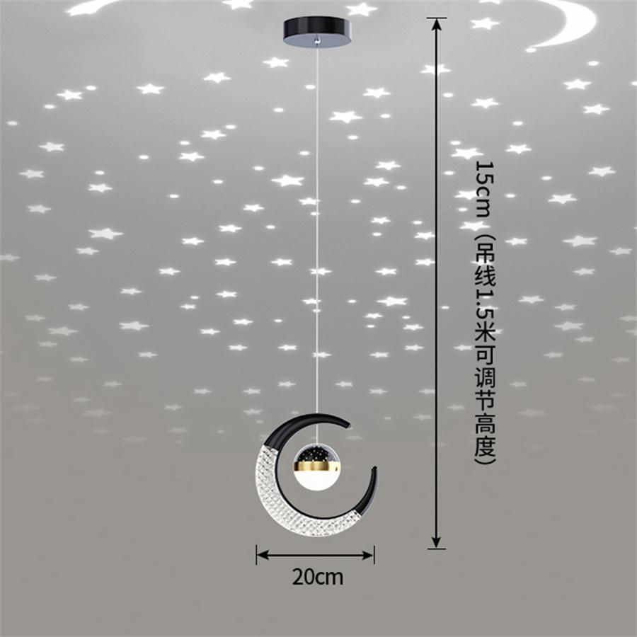 

Мультяшная детская детская комната маленькая люстра звезда луна светодиодные подвесные светильники спальня прикроватный подвесной светильник White 6000K