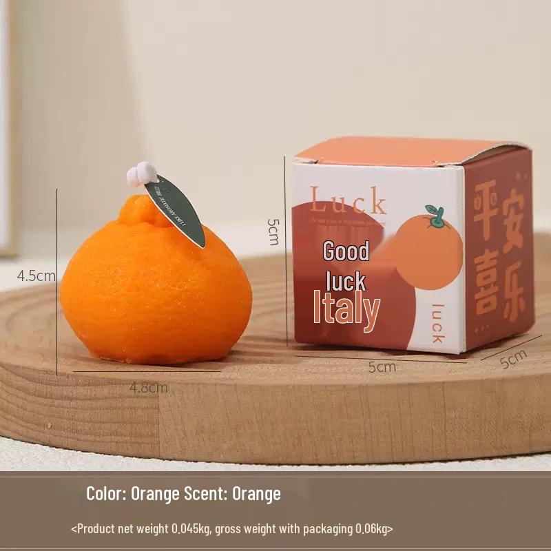 Creative Orange-Shaped Soy Wax Candle - Great Fortune Scented Souvenir