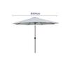 Hexagonal Steel Parasol - MARBUENO SUMMER - D300 Cm - White - 8 Ribs - Foldable and Portable - Chimney Type Roof
