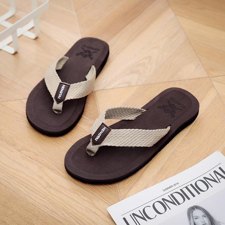 New Non-slip Beach Sandals Fashion Casual Plus Size slippers Men's Summer Herringbone Deer Flip Flops Men's