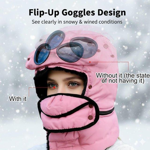 1pcs Unisex Solid Color Lei Feng Hat Winter Earflap Hat Keep Warm Ski Hat Bomber Hat for Outdoor Riding Snow Activities