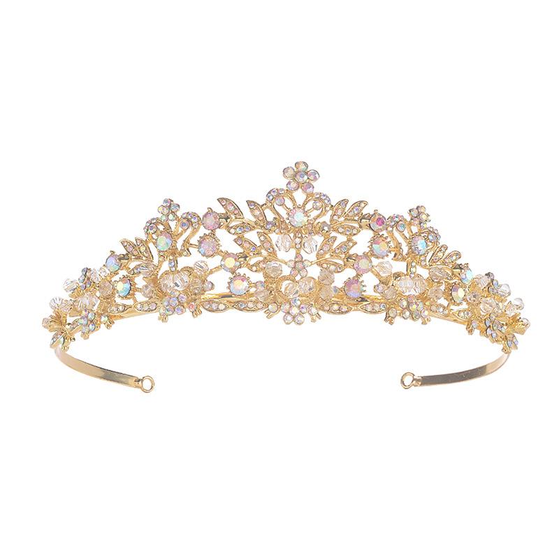 Multi-color optional Korean sparkling diamond pearl bridal tiara crown wedding princess hair accessories wedding accessories