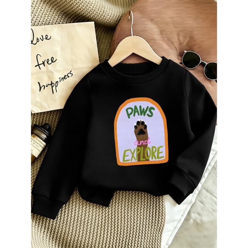 European Sizes Cute Printed Pattern 0-3 Years Old Kids' Comfortable Children's Spring Lightweight Round Neck Sweatshirt, Suitable for Outdoor Wear