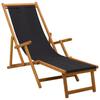 Foldable Sun Lounger 3 Positions Solid Eucalyptus Wood