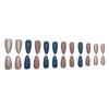 European and American Style Glitter Press-On Nails - Medium-Long Length, Contrasting Skin-Brightening Colors