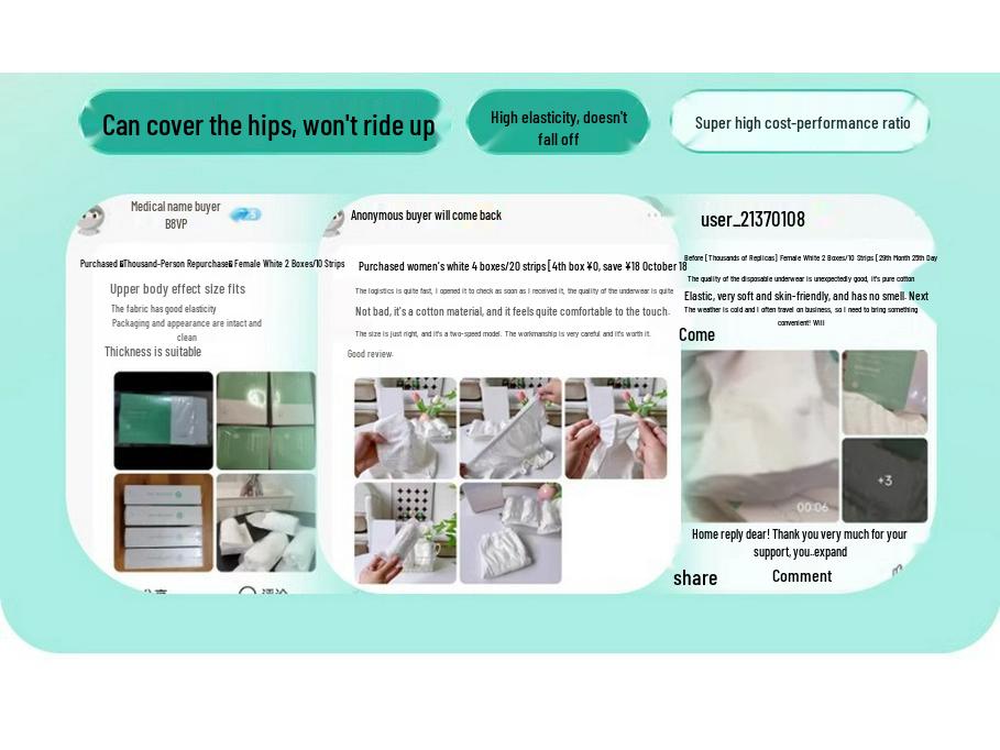 Women's & Men's Disposable Cotton Underwear - High-Waisted, Sterile, Wash-Free for Travel & Postpartum Use