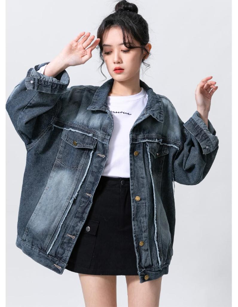 [SpringSwalloow] Dame Denimjakke – Oversized Denimtopp (Størrelse XL)