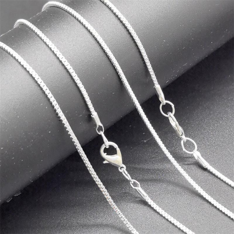 10/20/50pcs Silver Plated 1.2mm Clavicle Chain Necklaces for Women Men Fashion DIY Necklace Chain Accessories GZW
