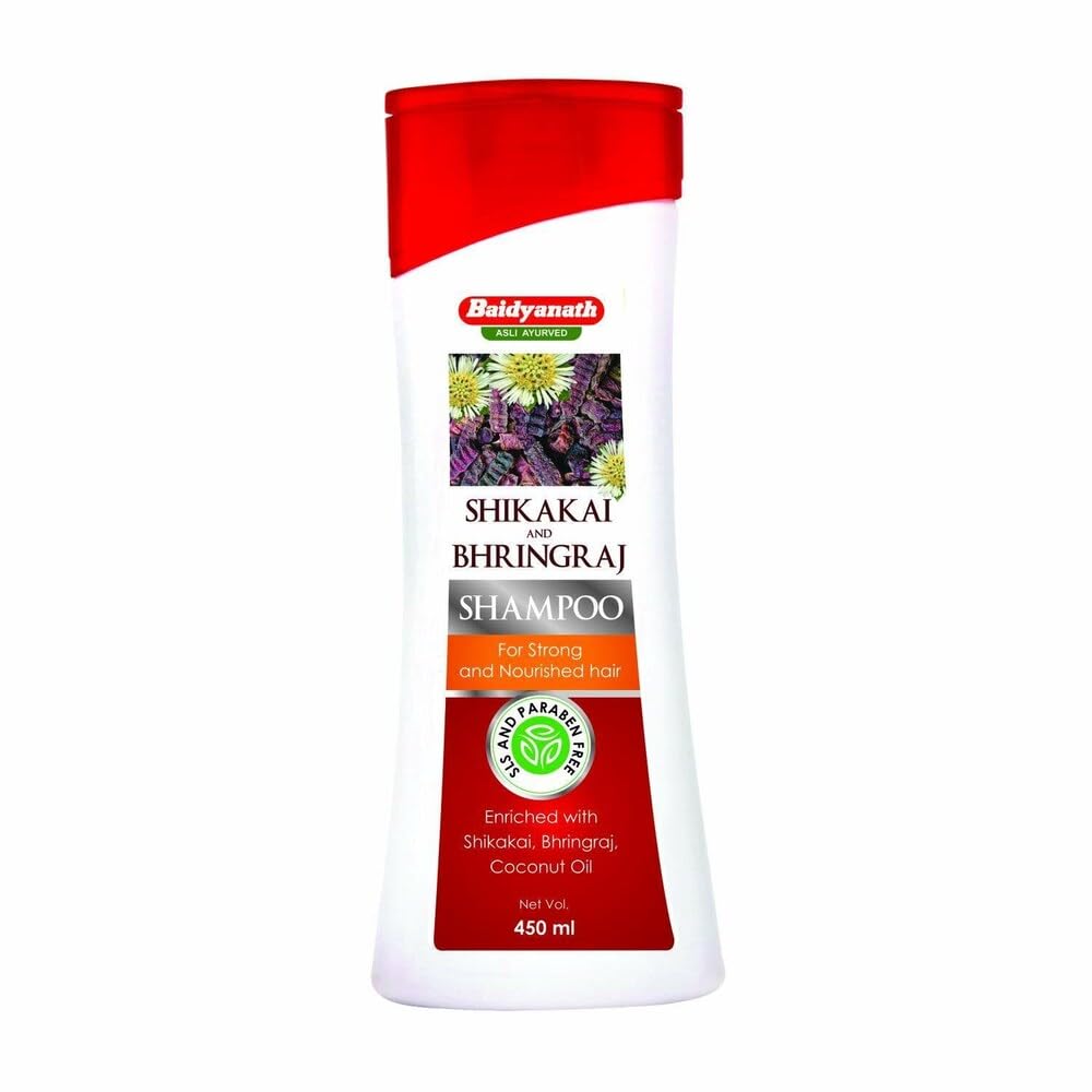 

Baidyanath Asli Ayurved Shikakai and Bhringraj Nourishing Hair Shampoo 450 Ml Pack of 1 For Strong Silky Hair