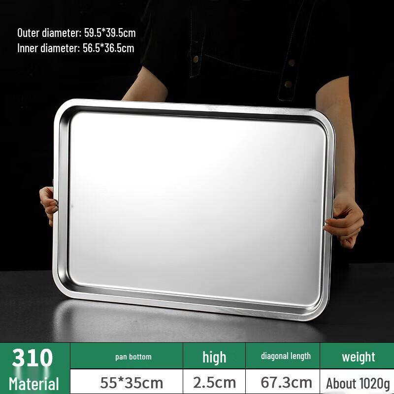 JingJingRS Rechteckige Edelstahl-Lebensmittelwanne