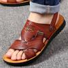 Cowhide Leather Beach Shoes Men's Trend Casual Men's Non-slip Sandals Men's Sandals Slippers