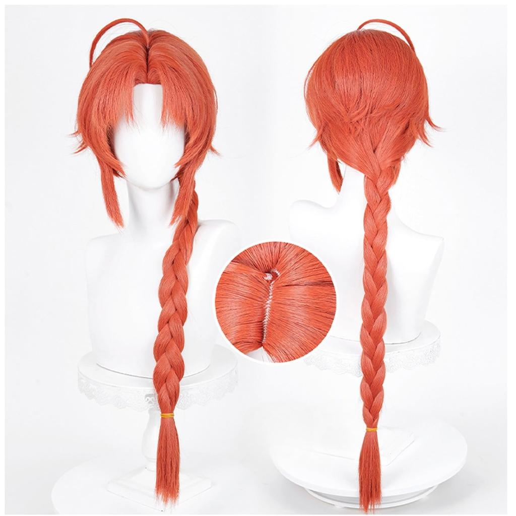 LAOBAO Cosplay Braided Orange Disguise Costume Halloween Costume Wig, Wig, Heat-Resistant, Wig, Accessory,