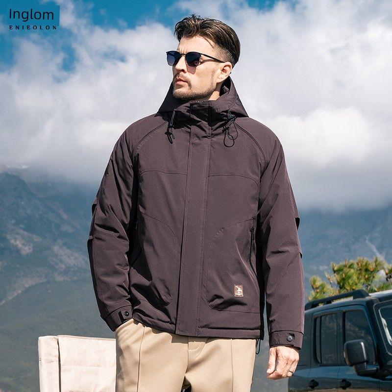 

Yingjuelun Men s Thickened Warm Cotton Jacket 2025 Winter Men s Hooded Cotton Coat Outdoor Workwear Mountaineering Jacket Light purple 3XL((Recommended 85-92.5kg))