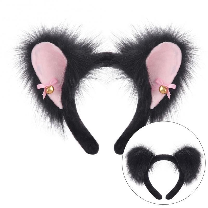 Handmade Faux Fur Fox Cat Ears Headband Lolita Cosplay Anime Convention Accessory