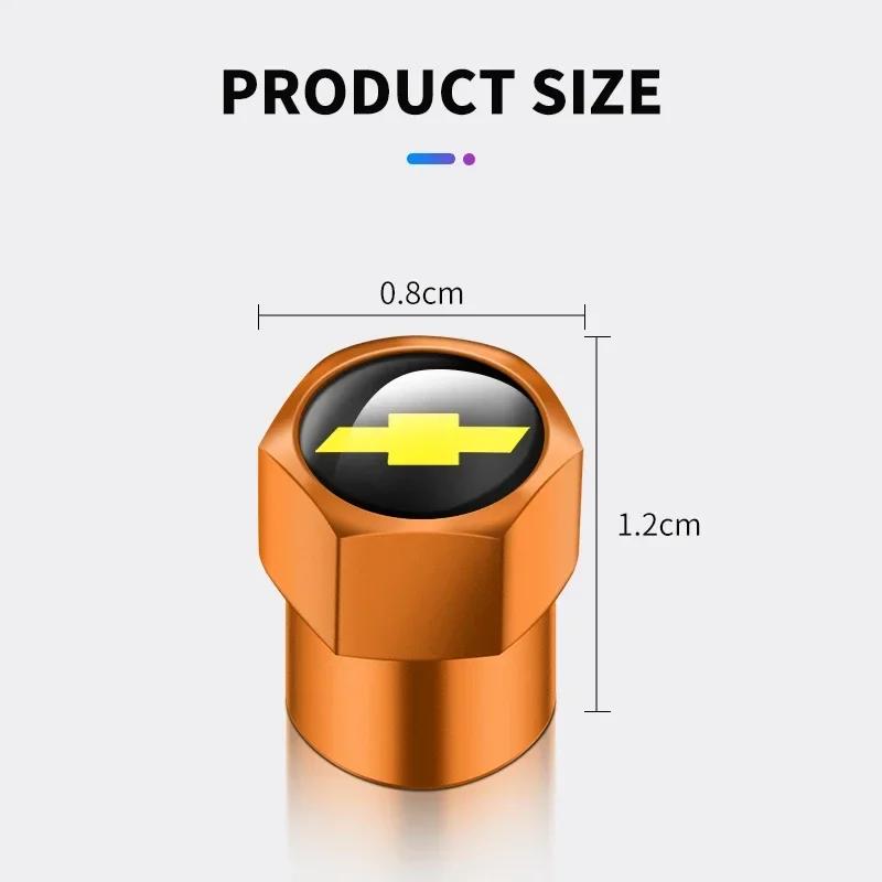 4 stk Metall Bilhjul Dekk Luftventilhetter Stilkdeksler For Chevrolet Trax Cruze Malibu Camaro Cavalier Equinox Orlando Tilbehør