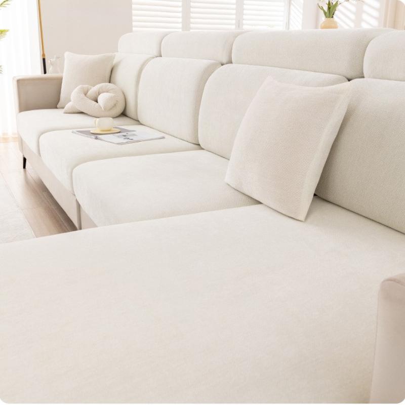 Universal Elastic Sofa Cover Full Backrest Headrest Slipcover Simple Style Chenille Seat Cushion Cover For Living Room Furniture