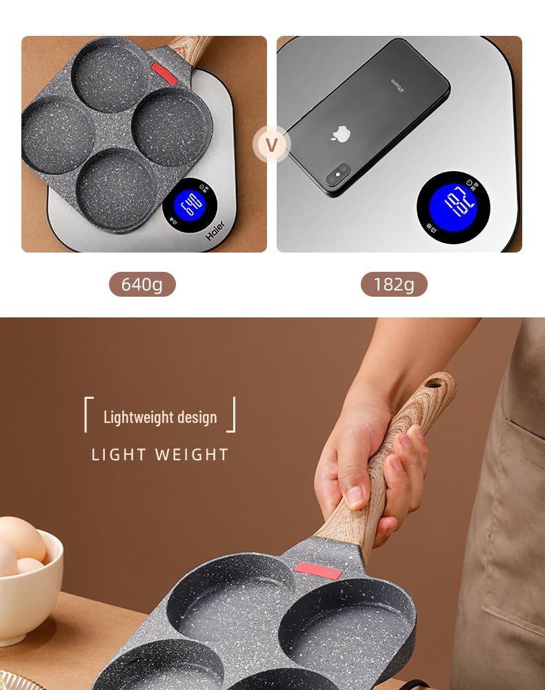 Maifan Stone Non-Stick Four-Hole Egg Pan with Lid