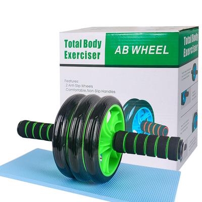 Equipamento de ginástica doméstica com roda de barriga saudável + redutor de barriga de duas rodas e três rodas + equipamento de ginástica masculino e feminino rolo silencioso