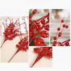 6Pcs Decorative Faux Leaves with Berries Gold Powder Coated Leaf and Berries Clusters for Creative Decoration