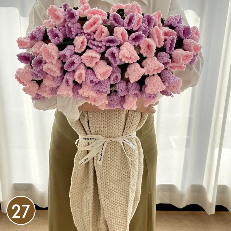 80Cm Finished Crocheted Rose Bouquet Blanket Handmade Knitted Flower Bouquet Blankets Home Decor Bed Sofa Throw Blanket Gift