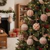 12PCS 8cm Christmas Ornament Ball Set Vintage Style Christmas Spheres Pendant  Hotel Decor