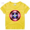 2026 children Printed Captain America's Shield Pattern, Boys Short Sleeved Sports Casual, unisex T-shirt