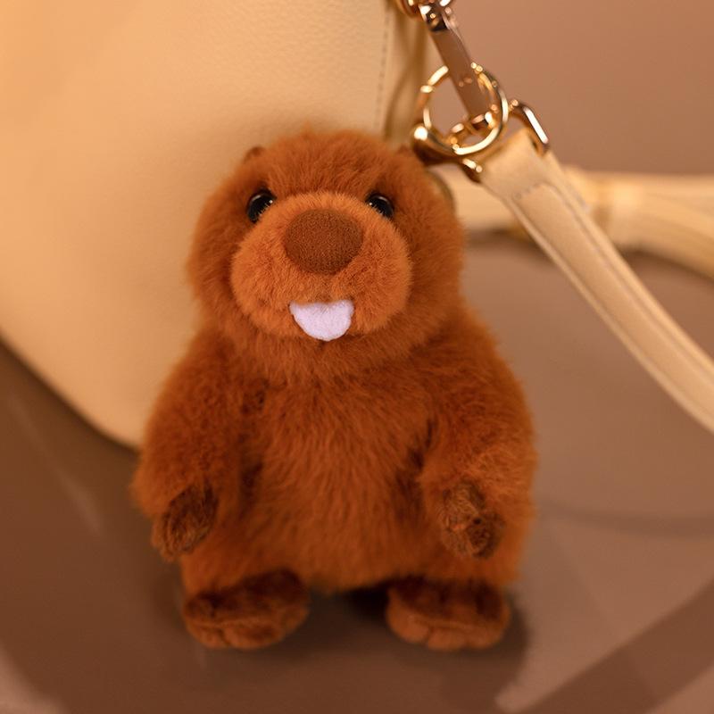 Cute Groundhog Back Turtle Bag Plush Toy Bag Pendant Keychain Doll Children Comfort Doll