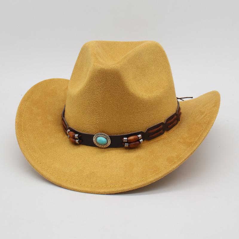 Cappello Western da Cowboy Transfrontaliero Vendita all'Ingrosso Calda Stile Etnico Cappello a Cilindro Tibetano Prateria Ciclismo Vacanza Parasole Cappello Protezione Solare