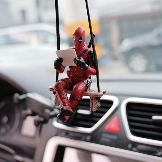 Anime Car Mirror Hanging Pendant Deadpool Ornaments Auto Functional Rear View Mirror Charm for Car Interior Decor Christmas Gift