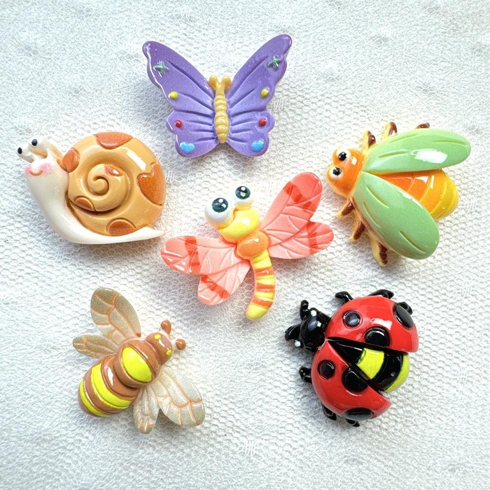 

Creative Insect Cartoon Refrigerator Magnets 6pc Set Including Dragonfly Bee Ladybug Butterfly Beetle Snail Kitchen Decorative Magnets One Size