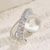 Double Layer Ear Cuff with Shiny Stones Elegant Silver Tone Non Piercing Ear Clip for Women Fashion Jewelry Accessory