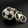3D Soccer Keychain USA For Women Men Bling Rhinestone Canada Mexico Football Cup Keyring Souvenir Jewelry Accessory