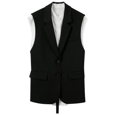 Dames Zakelijk Casual Revers Vest & Blouse Set