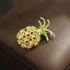 New Product Small Fresh Stone Yellow Pineapple Brooch Simple And Versatile Fashion Fruit Small Pin Men And Women The Same Collar Pin