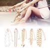 5pcs Elegant Bracelet Set Imitation Pearls Heart Alloy   Fashionable Hip Hop Bracelet