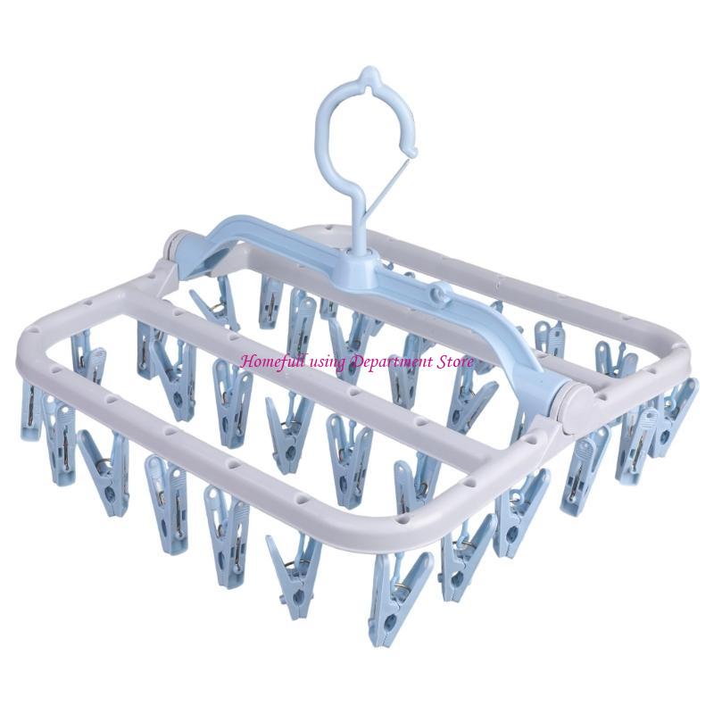 

Thickened Plastic Clothes Hanger Foldable Structure 12 Clip Home Accessory