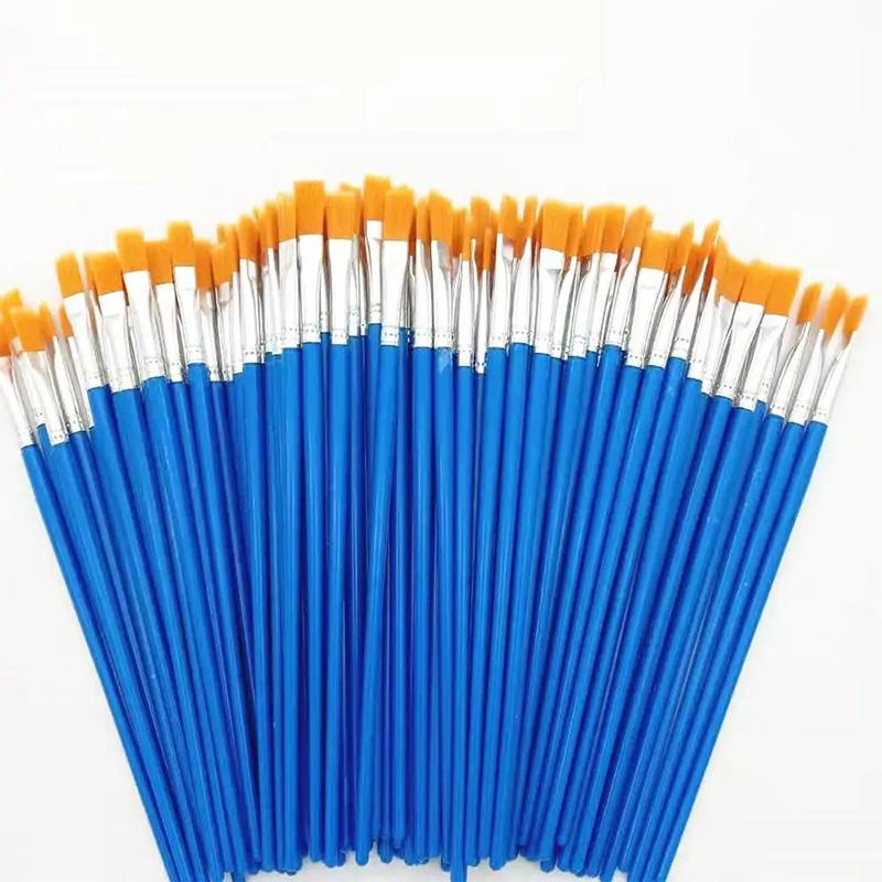 Set de Pinceaux de Peinture Art Rond Plat Poils en Nylon Pinceau à Peinture Huile Acrylique Aquarelle Pinceau Enfants/Artistes/Débutants/Étudiants