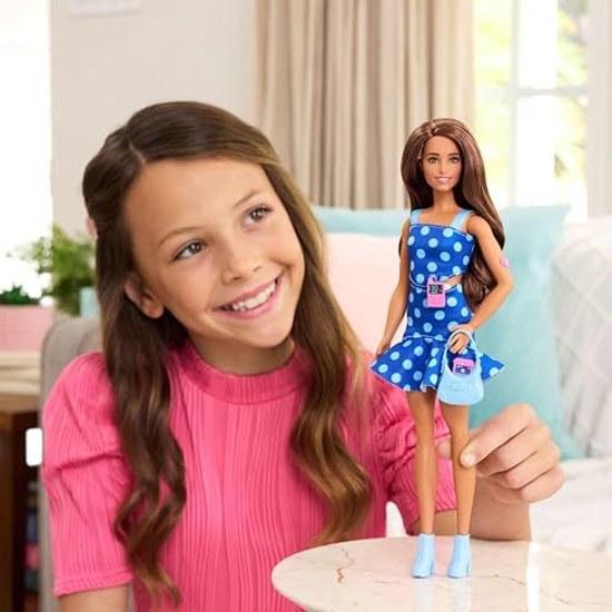 Barbie Fashionista Puppe #242 trägt gepunktete Kleidung Accessoires Typ-1-Diabetes Partnerschaft Breakthrough T1D.