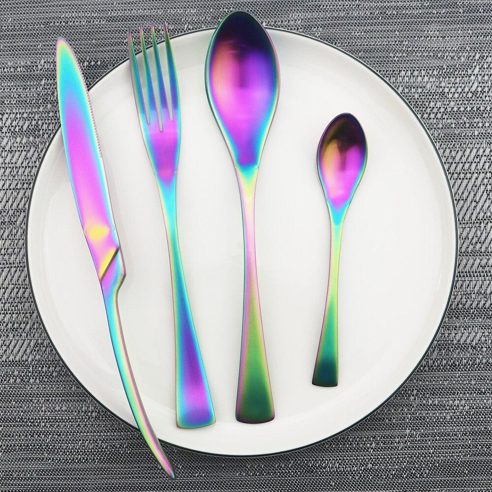 4ks/sada Sada zlatých příborů Sada nádobí z nerezové oceli 18/10 Sada nádobí z nerezové oceli Nože, vidlička, lžíce, sada nádobí, sada nádobí pro domácnost