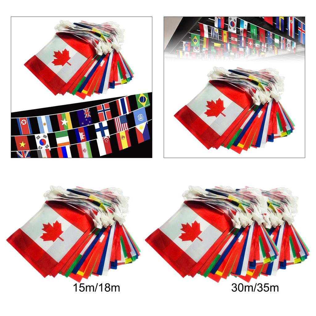 Pasaulio vėliavų girlianda Pasaulio vėliavos, Lengvai montuojamos, Įvairios šalys